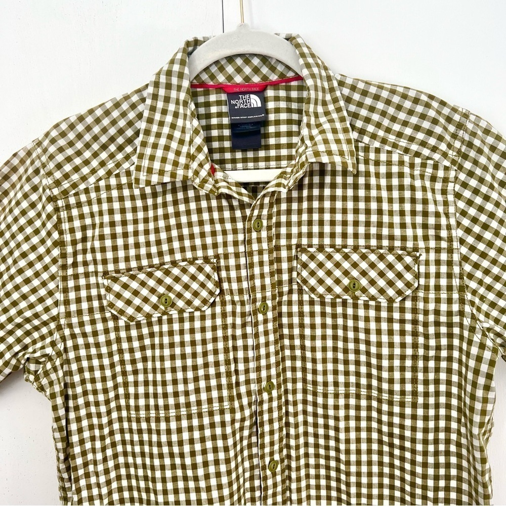 The North Face Men's Green Checkered Shirt Button Down Size Small